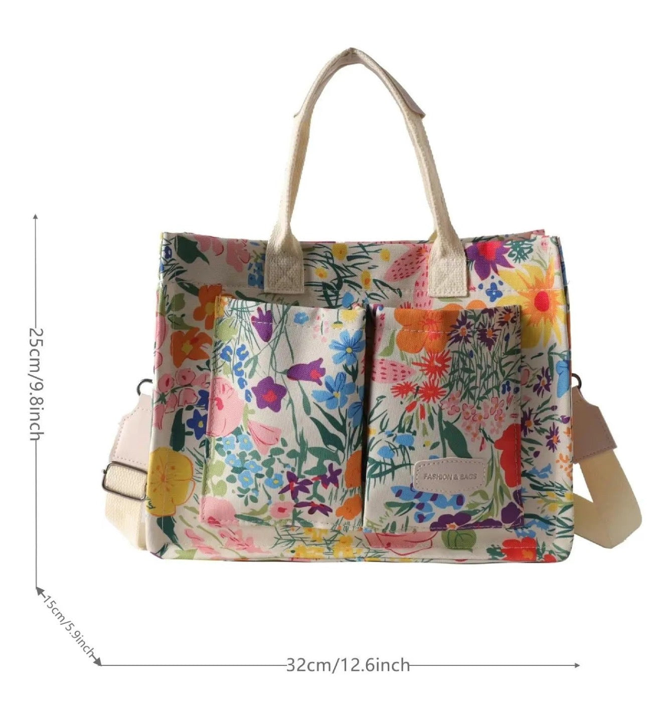 Floral tote bag