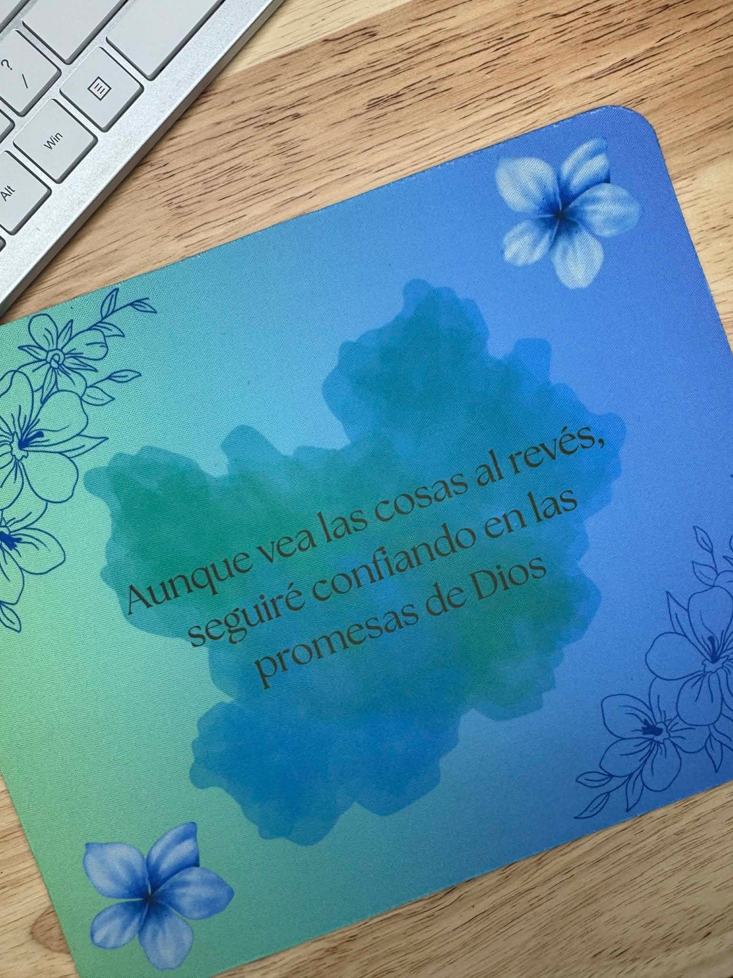 Spanish Blue Floral Mousepad