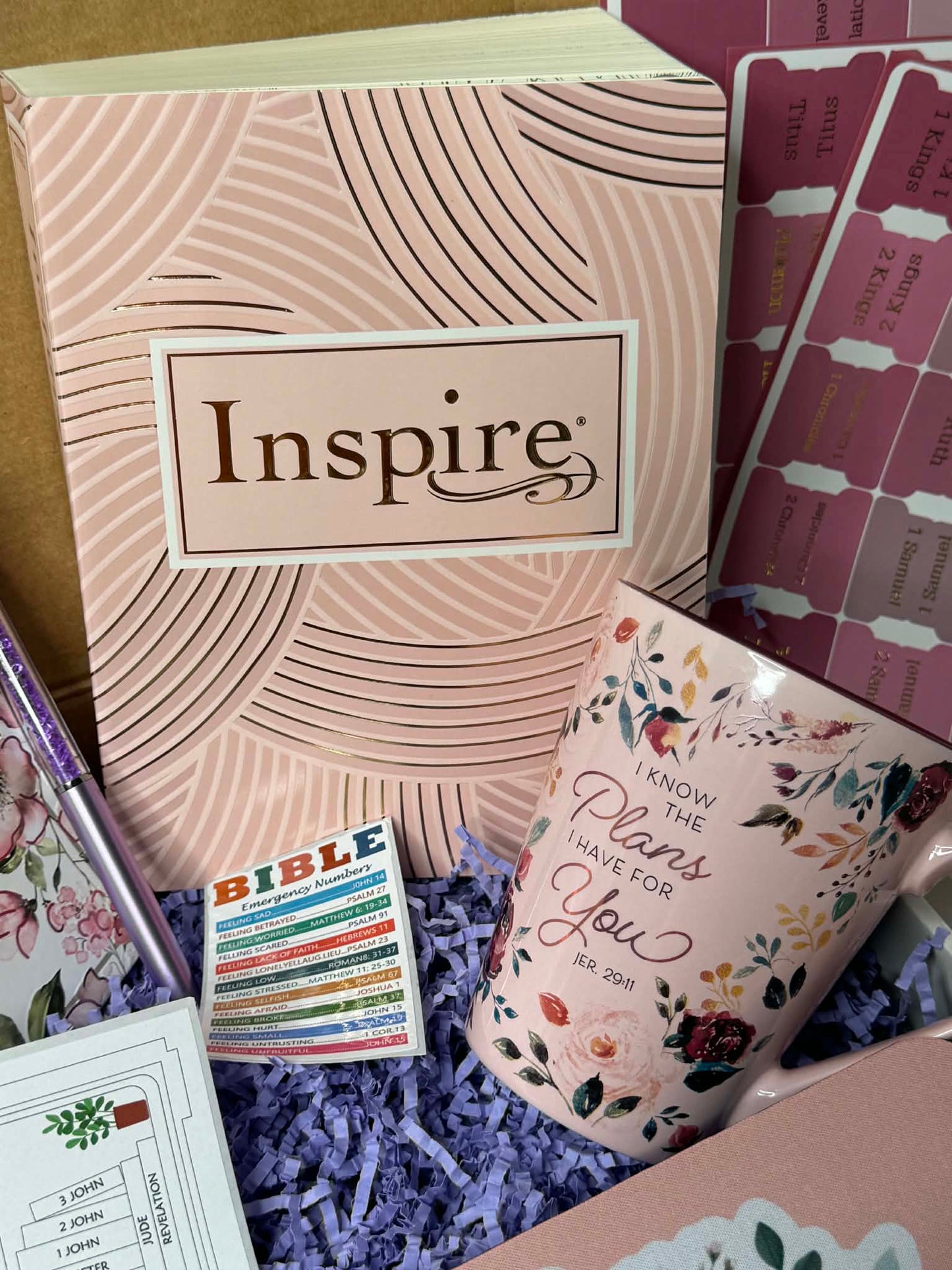 Inspire Bible Box | Christian Encouragement Gift Set, Scripture Prayer Mug