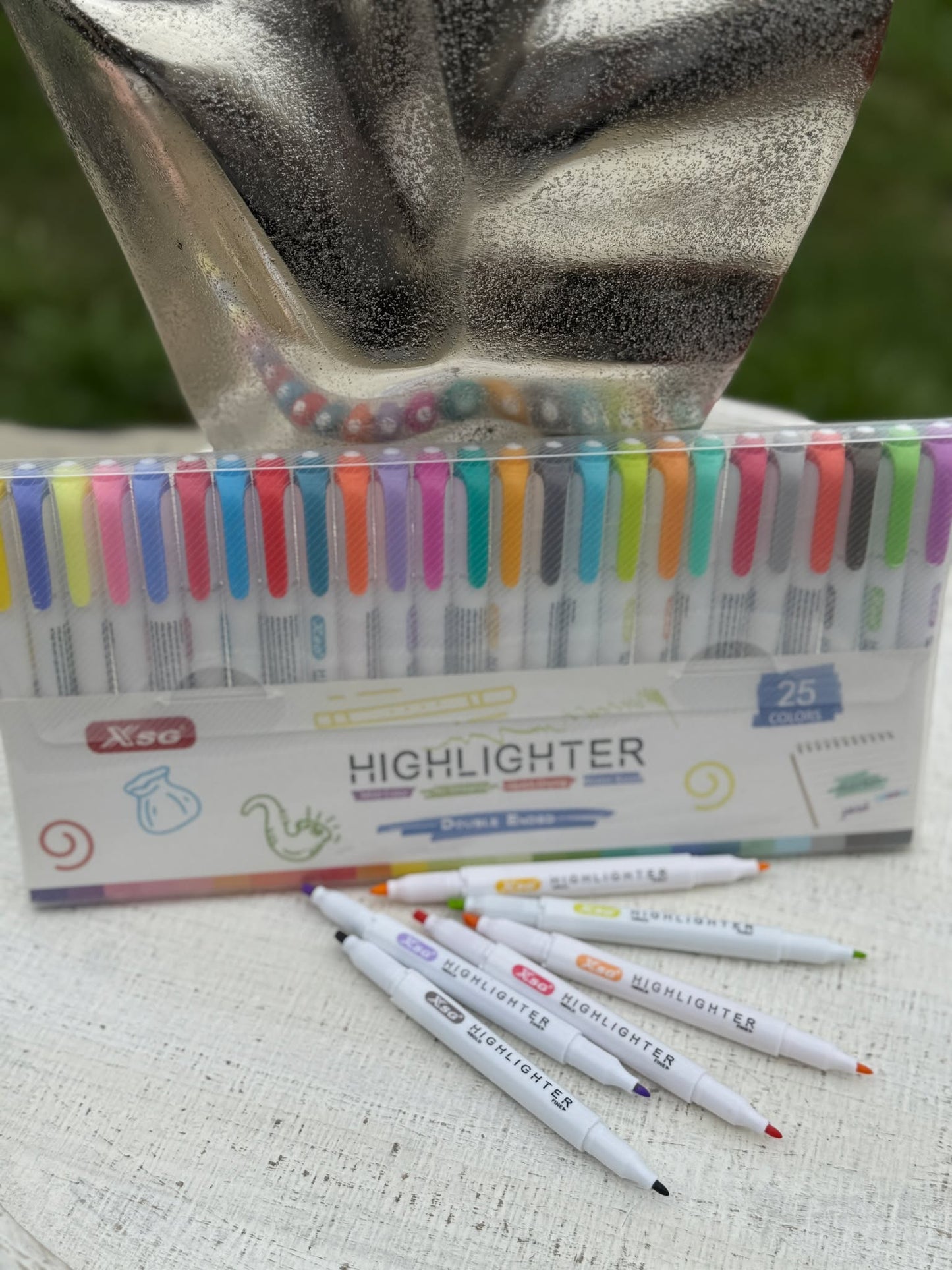 25 Double-End Highlighters, Fine Head + Chisel Head