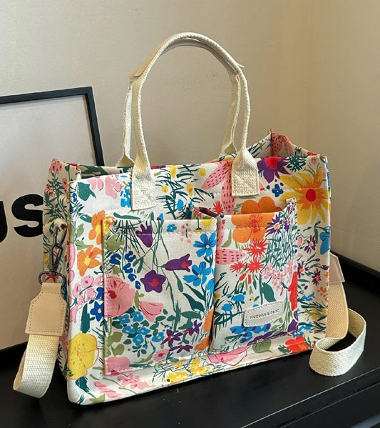 Floral tote bag