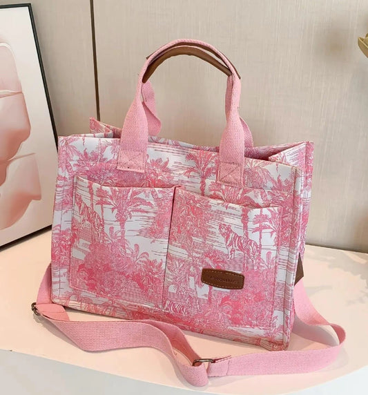 Pink Leopard Tote Bag
