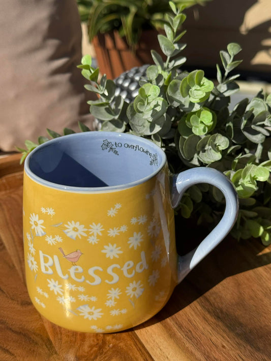 Blessed to overflowing mug, 16 oz