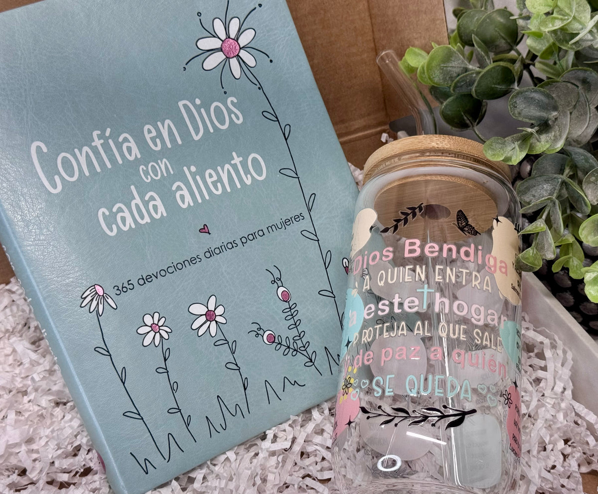 Christian Blessing Box | Faith-Based Gift Box ( Confia en Dios con cada aliento devocional )