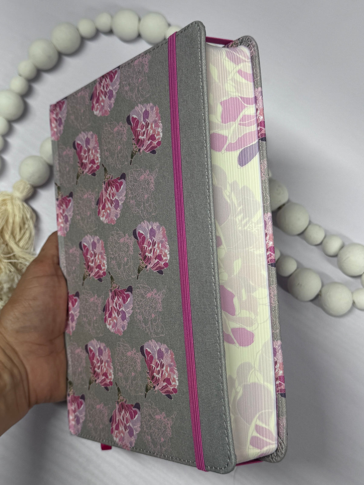 RVR 1960 Biblia de Apuntes — Gris y Floreado | Tapa Dura
