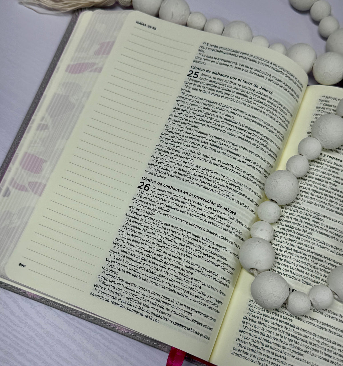 RVR 1960 Biblia de Apuntes — Gris y Floreado | Tapa Dura
