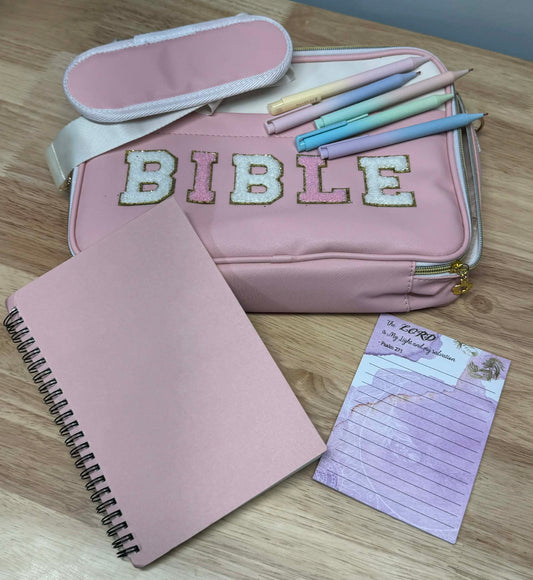 Pink Bible Bag Set * FREE Stationary Set Included *