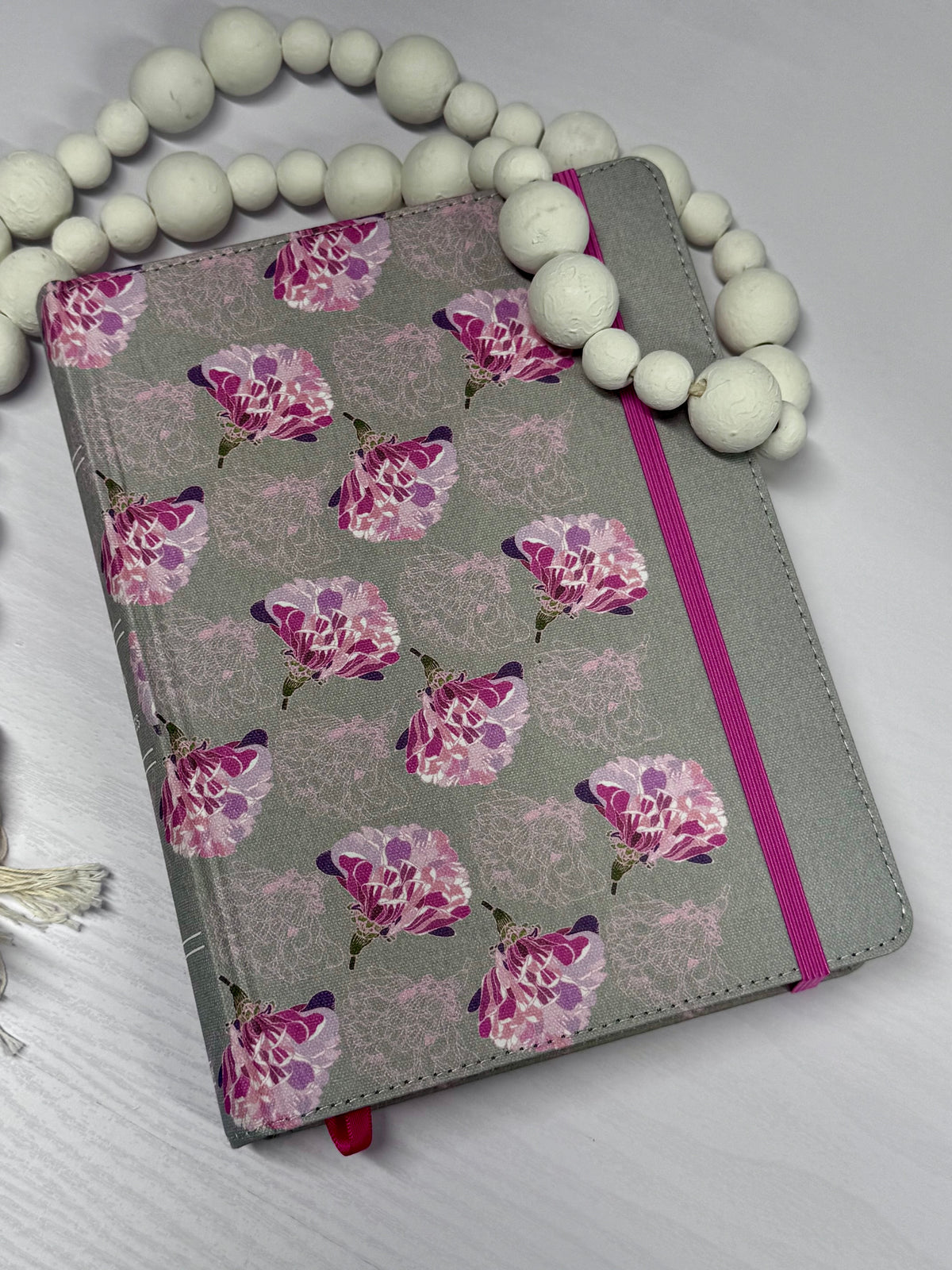 RVR 1960 Biblia de Apuntes — Gris y Floreado | Tapa Dura