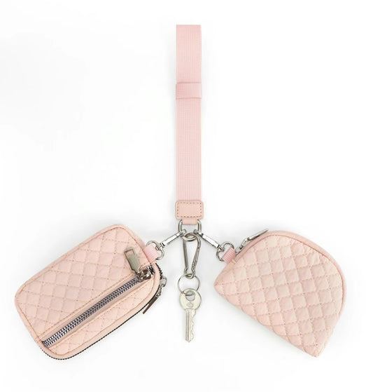 Pink, zipper wallet with detachable keychain